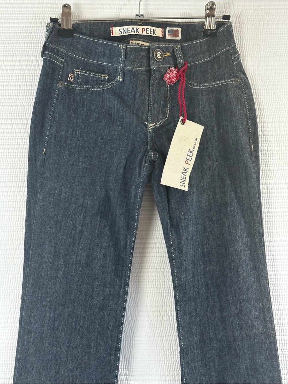 Sneak Peek Made in USA Dark Wash Bootcut Stretch Jeans Women’s Size 1 Y2K - Picture 12 of 15